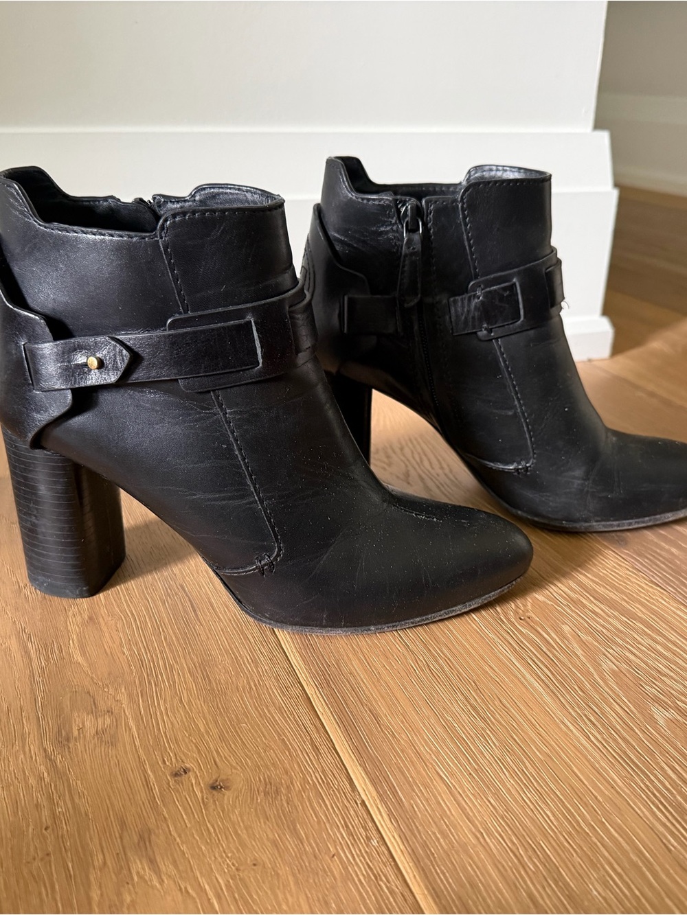 Tory Burch Black Leather High Heel Ankle Booties